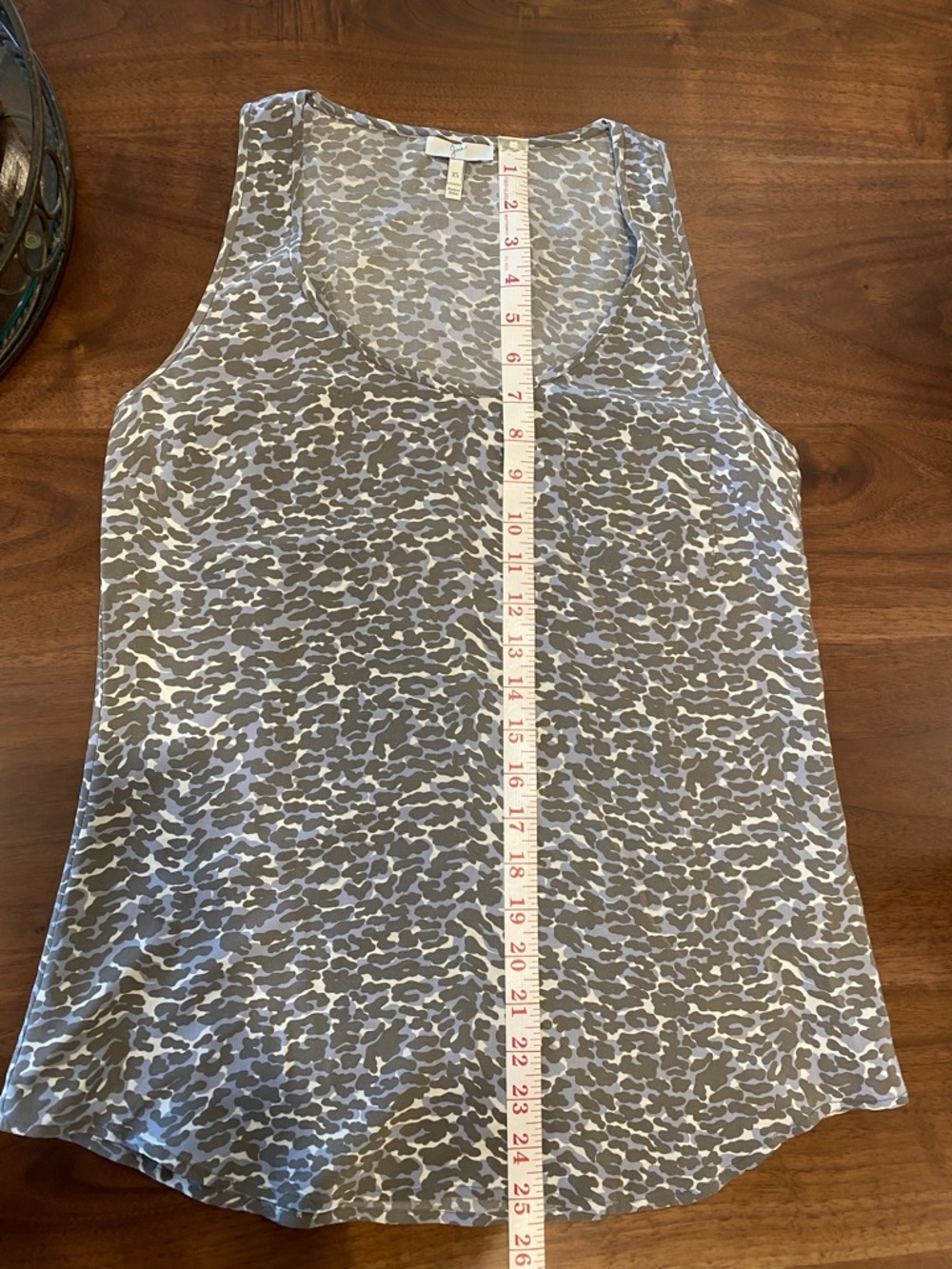 Joie Taupe and Light Gray Animal-Print Blouse